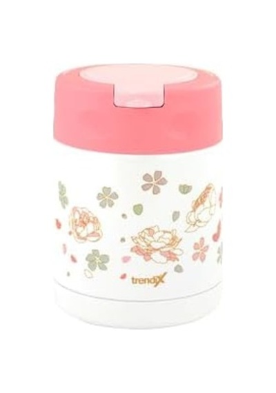 Çelik İçli Termos 350 Ml Pembe Çelik Kaşık İle Tx-6129 .