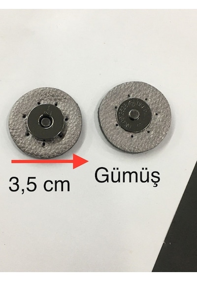 Karantuhafiye Deri Çanta Çıtçıt Mıknatıslı 2 Li Set Gümüş Gümüş