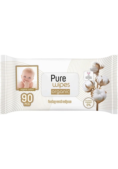 Pure Baby Organik Pamuklu Islak Havlu 24 x 90'lı 2160 Yaprak