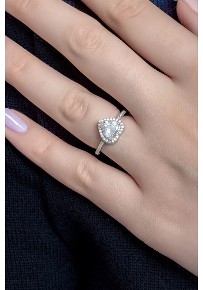 Brezza Lusso Jewelry Pırlanta Model Kalpli Tektaş Bayan Yüzük - 555846530