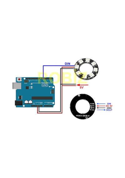 Alkatronik-8 Bit Neopixel Halka Ring Ws2812B 5050 Rgb Led Modül Full Color