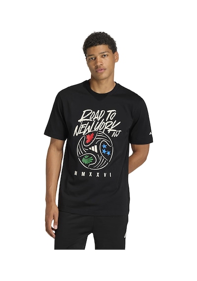 Fıfa World Cup 26 Road To Ny Nj Graphic Erkek Siyah Günlük Stil T-shirt Kb2533