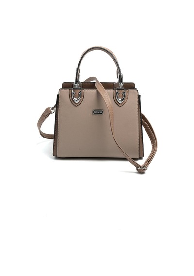 Silver Polo Sp1133 Kadın El Çantası Düz Koyu Bej-latte