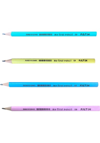 Kurşun Kalem Jumbo Üçgen Başlangıç Kalemi 4'lü Set Pembe, Sarı, Yeşil, Mavi Çok Renkli