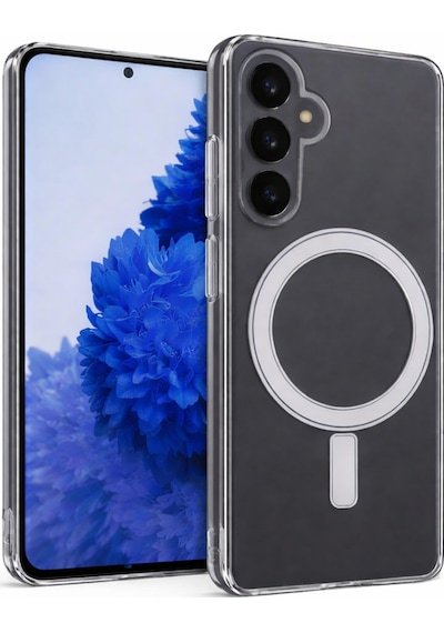 Samsung Galaxy S23 Fe Uyumlu Kamera Korumalı Magsafe Wireless Şarj Özellikli Lüks Şeffaf Silikon Telefon Kılıfı