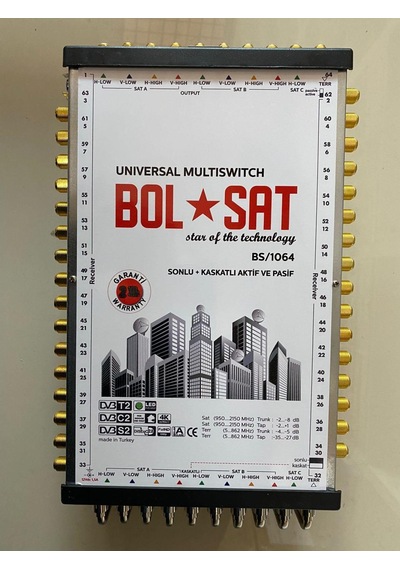 Bolsat Bs-10/64 Sonlu+Kaskatlı Santral Adaptör Dahil