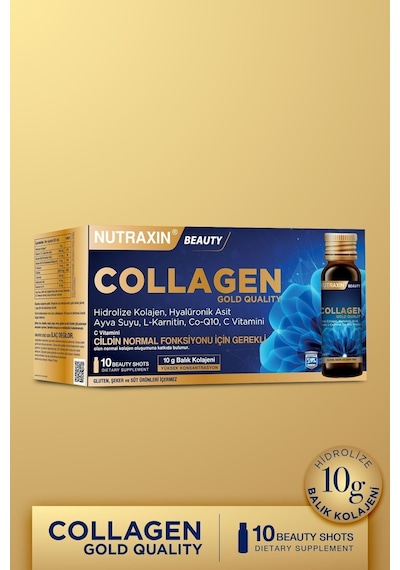 Nutraxin Collagen Gold Quality 10x50 Ml Marin Kolajen, Q10, Biotin, Hyalüronik asit
