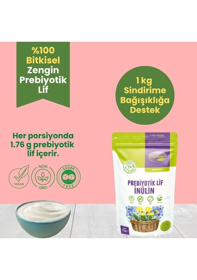 Parmor İnülin Prebiyotik Lif - Hindibağ 1 Kg Ambalaj Inulın