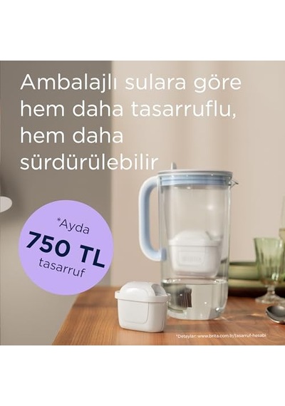 Cam Su Arıtma Sürahisi 1x Maxtra Pro Pure Performance Filtreli - Açık Mavi 2,5l Diğer