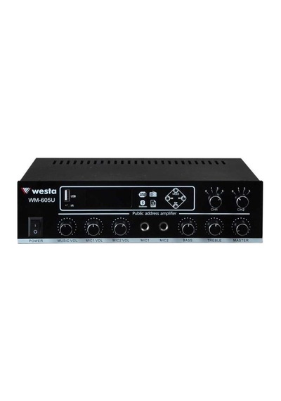 Westa Wm-605u Usb-bluetooth 2 Bölgeli 2 Mikrofon Girişli 100 Watt Trafolu Anfi
