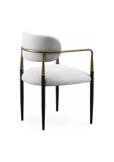 Elegance Kolçaklı Metal Mutfak Sandalyesi Siyah-beyaz