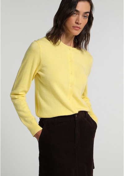 Colin's Colins Slim Fit Yuvarlak Yaka Düz Kadın Sari Hırka Cl1076473 Q1.v2 Ylw Sarı