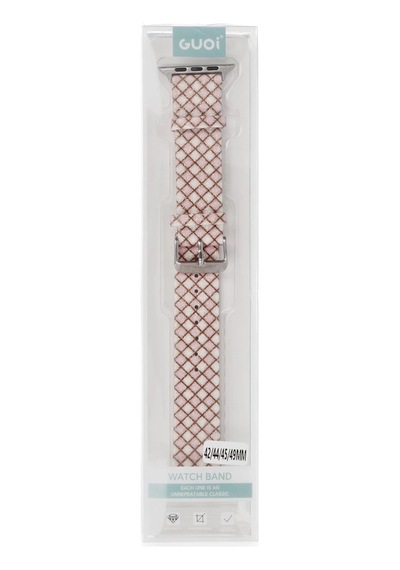 Newface Apple Watch 38mm Karo Motif Kordon - Pembe Çok Renkli
