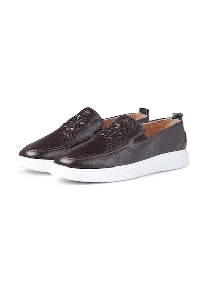 Stamped Hakiki Deri Erkek Günlük Ayakkabı, Loafer Ayakkabı, Hafif Ayakkabı, Yazlık Ayakkabı