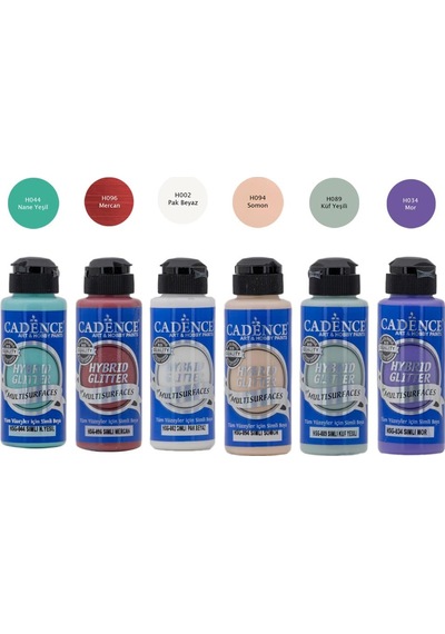 Cadence Simli Akrilik Boya Seti 120 Ml 6 Lı Bebek Odası Özel Renk