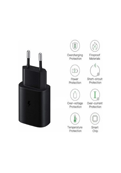 Samsung Galaxy M35 Uyumlu Type-c Ultra Hızlı Şarj Cihazı 22.5w 3.0 Amper Şarj Başlığı Adaptör