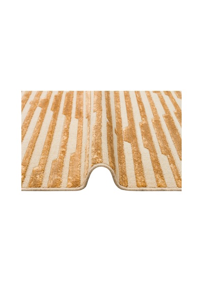 Gold Dyed Yüksek Alçak Dokulu Naturel Yün Ve Vıskon Modern Dokum