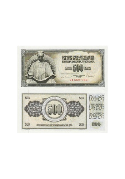 Yugoslavya 1981 Yılı 500 Dinar Replacement Za Serisi Kağıt Para Çil Unc Koleksiyon Para
