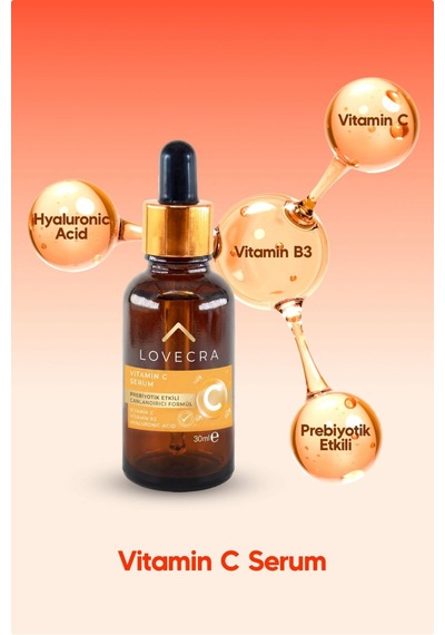 Vitamin C Serum B3 Vitamini Hyaluronic Acid Aydınlatıcı Nemlendirici Günlük Cilt Serumu 30 Ml