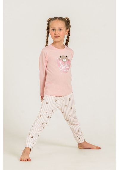 Rolypoly Kız Çocuk Sweet Bear Pembe Uzun Kol Pijama Takım Rp3911-c-v1 Rp3911-c-v1