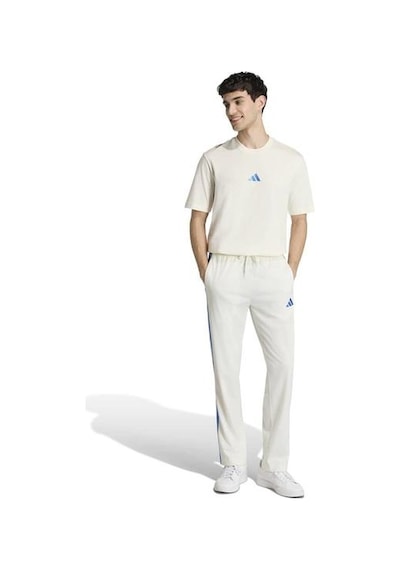 Adidas Essentials Small Logo Single Jersey Erkek Ekru Yuvarlak Yaka Tişört Ekru