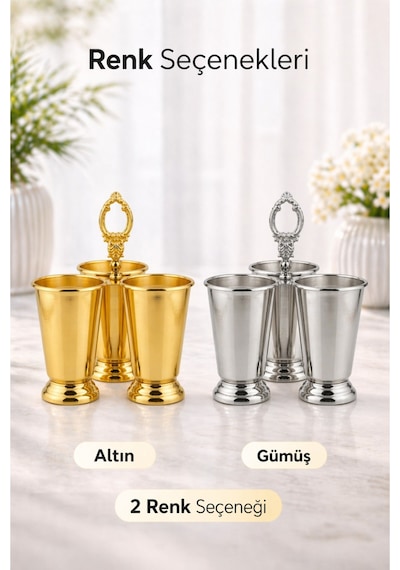 Gümüş Kaplamalı Lüks Kaşıklık 3 Bölmeli Mutfak Sunumluk Çeyizlik Sofra Organizeri Zenith