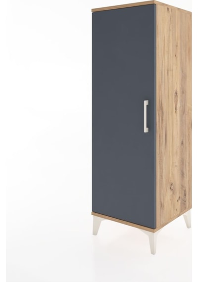 Hyperion Dolap Tek Kapaklı Tek Askılı 44x44x134 Çam-antrasit Çam