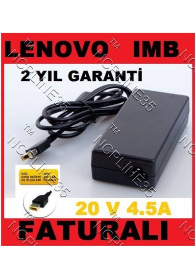 Lenovo Ibm 20V 4.5A Usb Kare Uç Notebook Adaptör Şarj Aleti A++