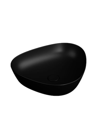 VitrA Plural 7812B483-0016 Üçgen Alçak Çanak Lavabo Mat Siyah