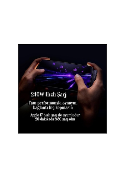 240w Ultra Hızlı Type-c Şarj Kablosu 1.5m Örgülü, Katlanabilir Standlı Ergonomik Tasarım, Pd Standart