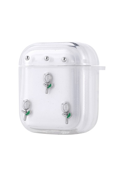 Apple Uyumlu AirPods Airbag 44 Airbag Tasarımlı Simli Şeffaf Kutup Kılıf Lale