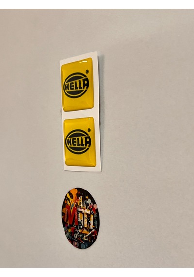 Hella Damla Etiket Sarı Plaka Pulu Sticker Kabartmalı 3d Silikon Arma Etiketçilere Özel 2adet 3x3cm Sarı