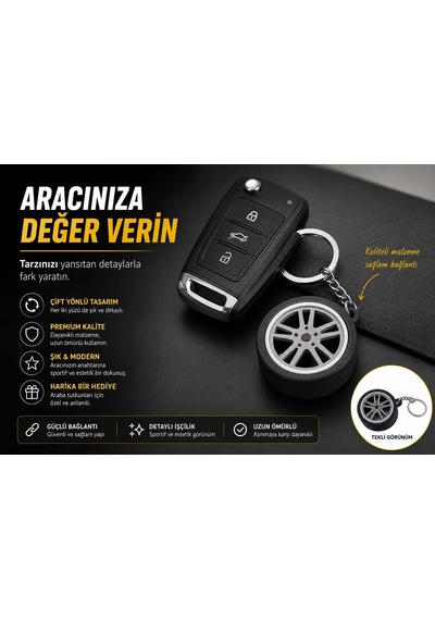 Araç Lastiği Anahtarlık , Tekerlek Anahtarlık - Jant Lastik Araba Anahtarlığı