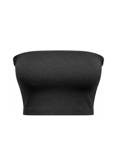Mixray 2082 Kadın Straplez Basic Crop Top Bluz Siyah