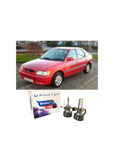 Ford Escort Led Xenon Uzun + Kısa Far Ampulü H4 Mono Yeni Seri Beyaz 1990-2000