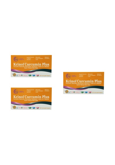 Krinol Curcumin Plus - Quercetin C Vitamini - 30 Kapsül - 3 Kutu
