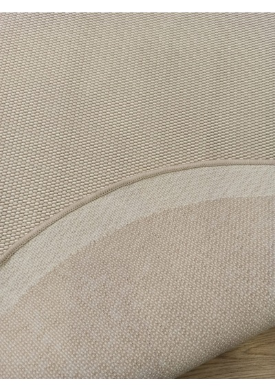 Çam Halı Sisal 9327 Bej / Krem Bordürlü Daire Jüt Sisal Kilim - 120x120