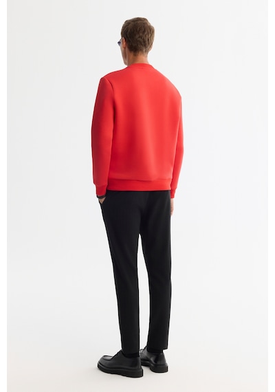 Avva Erkek Kırmızı Bisiklet Yaka 3 İplik Şardonlu Baskılı Regular Fit Sweatshirt A42y1306