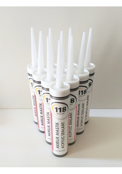 10 Adet Beyaz Silikonize Mastik / Çekomastik 450  G