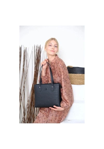 Just Polo Kadın Gofraj Baskılı Büyük Boy El Çantası 4028 Yeşil - Camel 28368465