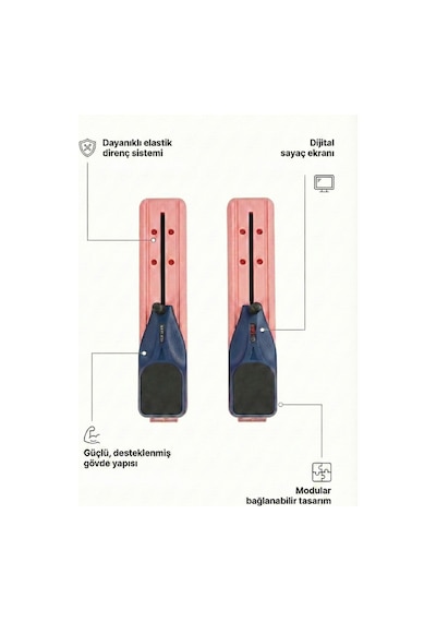 Ev Tipi Full Body Egzersiz Aleti - Direnç Halatlı Kayar Board Sistemli Fitness Seti Pembe
