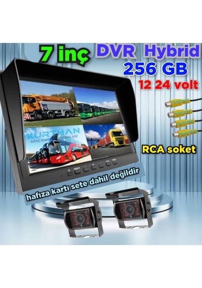 2 Adet Ledli Metal Kasa Kamera Ve 7 İnç Dvr Monitör Seti