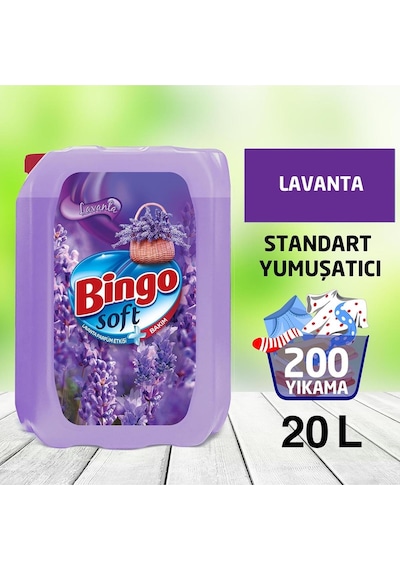 Bingo Soft Çamaşır Yumuşatıcısı Lavanta Rüzgarı 5 L Ekonomi Paketi 4'Lü