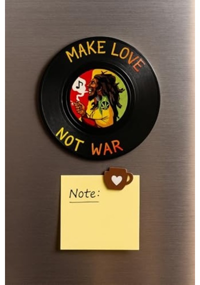 Bob Marley Make Love Not War Bardak Altlığı Retro Rasta Dekoratif Hediye, Bmar091204 124-Pembe