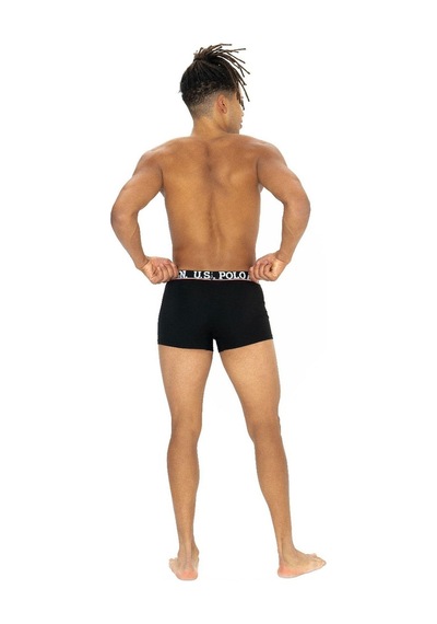 U.S. Polo Assn. U.s Polo Assn. 80528 Erkek Pamuklu 3'lü Boxer-siyah&bordo&baskılı Siyah