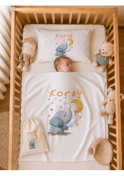Pia Baby İsme Özel Hastane Çıkışı %100 Pamuk Erkek Bebek Organik Baskılı Tulum Set Keseli Hediyelik 2068tybk0x Krem