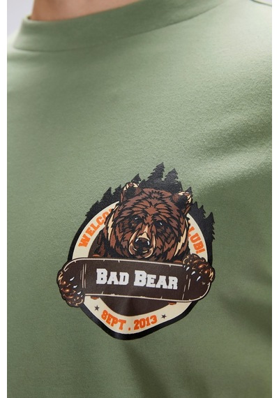 Bad Bear Flint Yeşil Erkek Baskılı Tişört Yeşil