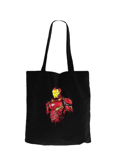 Iron Man Armor Siyah Kanvas Bez Çanta Siyah