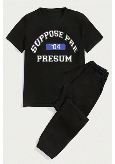Uyguntarz Unisex Suppose 2'li Eşofman Takımı Siyah