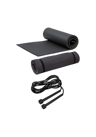 Buffer Pilates Yoga Matı 7 Mm Ve Atlama İpi Pilates Egzersiz Seti Evde Spor Seti, Tek Ebat, Dop9713860ffer, Siyah Genel